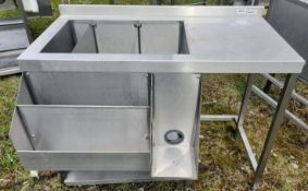 1 x Stainless Steel Back Bar Ice Well Cocktail Prep Unit With Speed Rail and Blender Holder