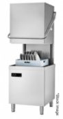 1 x DC-SD900 Gastro Passthrough Dishwasher With Drain Pump And Soap Pump & 3 Racks - 30 Racks/Hour