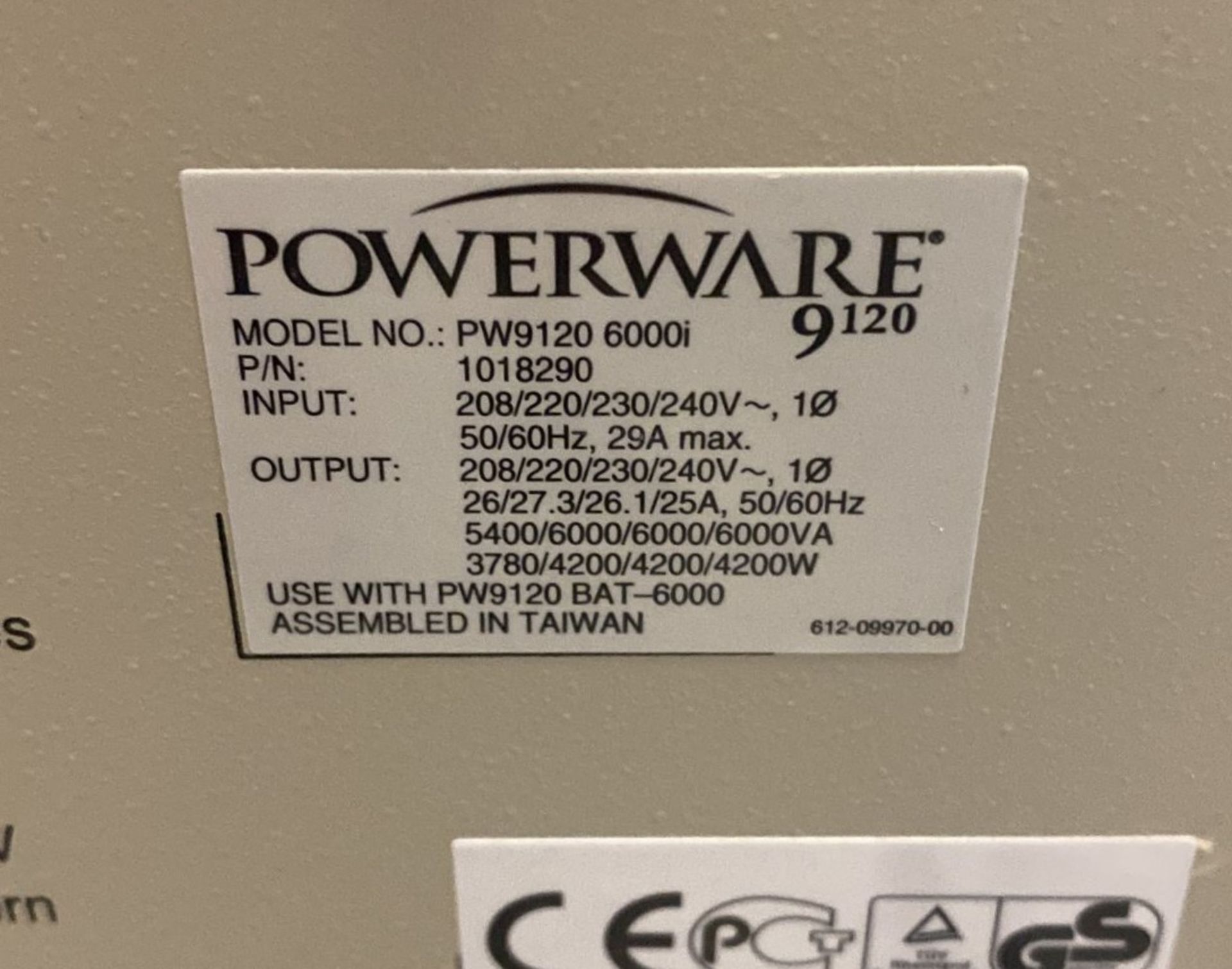 1 x Powerware 9 Series 6000 Tower UPS With Extra Battery Pack Tower - 700-6000 VA - Image 4 of 6