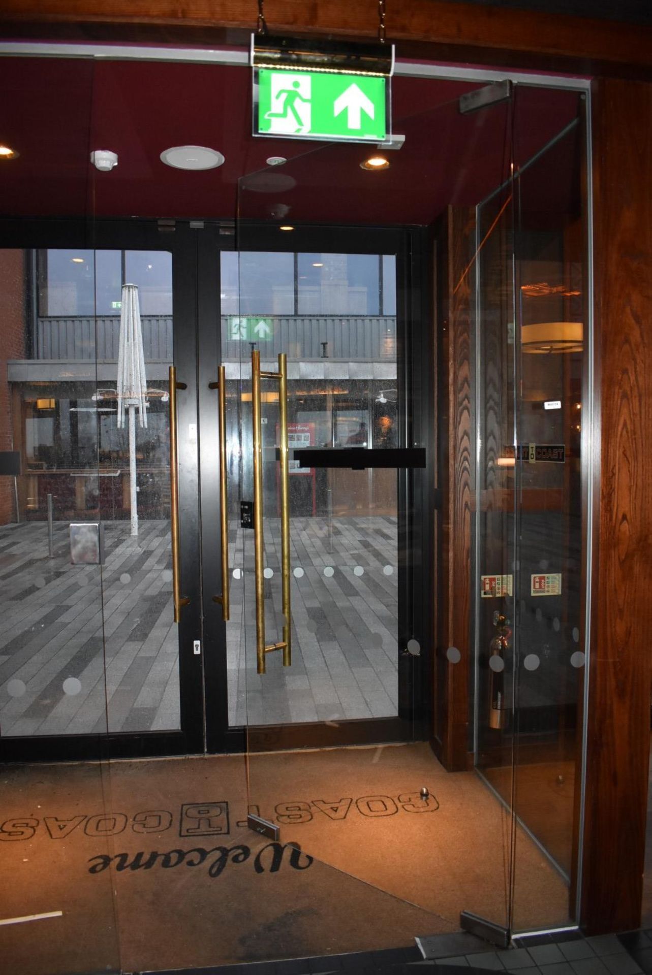 1 x Glass Entrance Vestibule - Glass Only Featuring Two Side Panels and Door With Speedy Opener Acc - Image 12 of 30