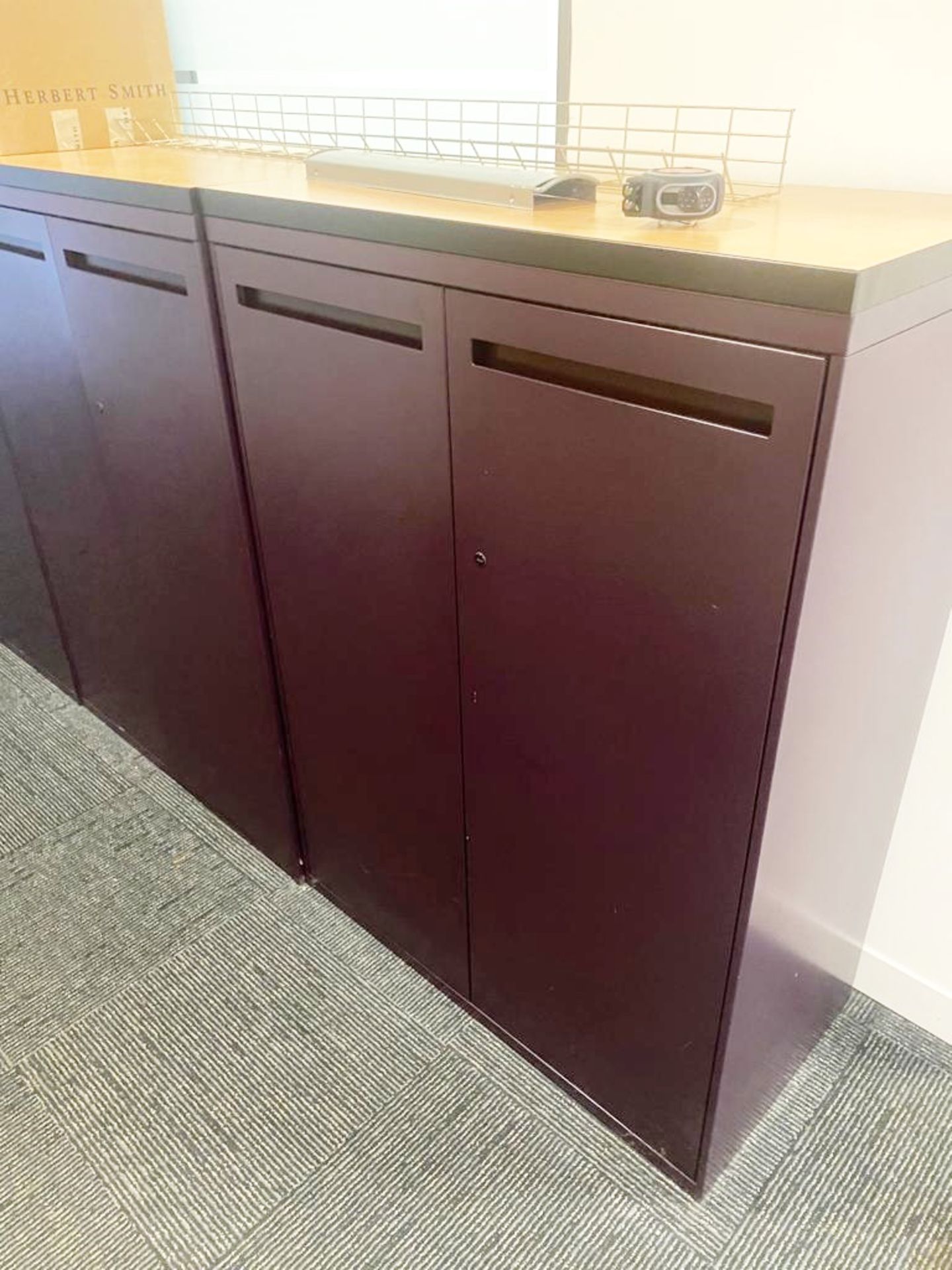 1 x Tall Office Storage Cabinet For Files/Stationary - Features a Contemporary Purple Finish - Image 4 of 4