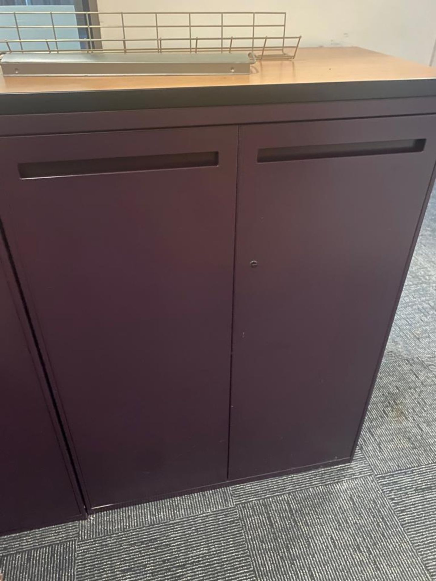 1 x Tall Office Storage Cabinet For Files/Stationary - Features a Contemporary Purple Finish - Image 2 of 4