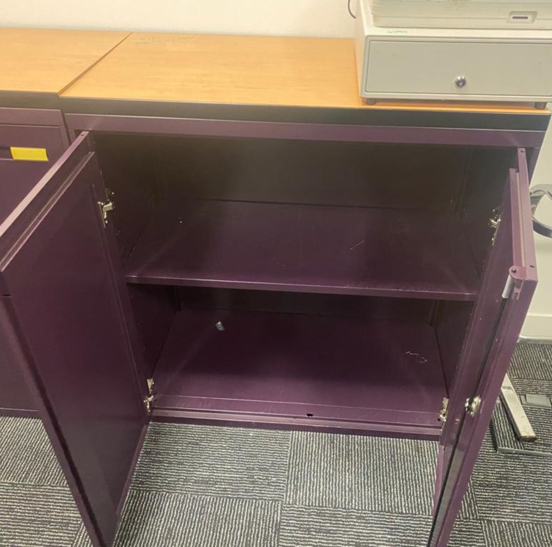 1 x Office Storage Cabinet For Files/Stationary - Features a Contemporary Purple Finish - Image 3 of 3