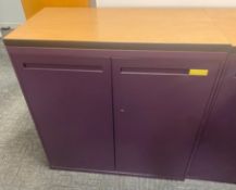 1 x Office Storage Cabinet For Files/Stationary - Features a Contemporary Purple Finish