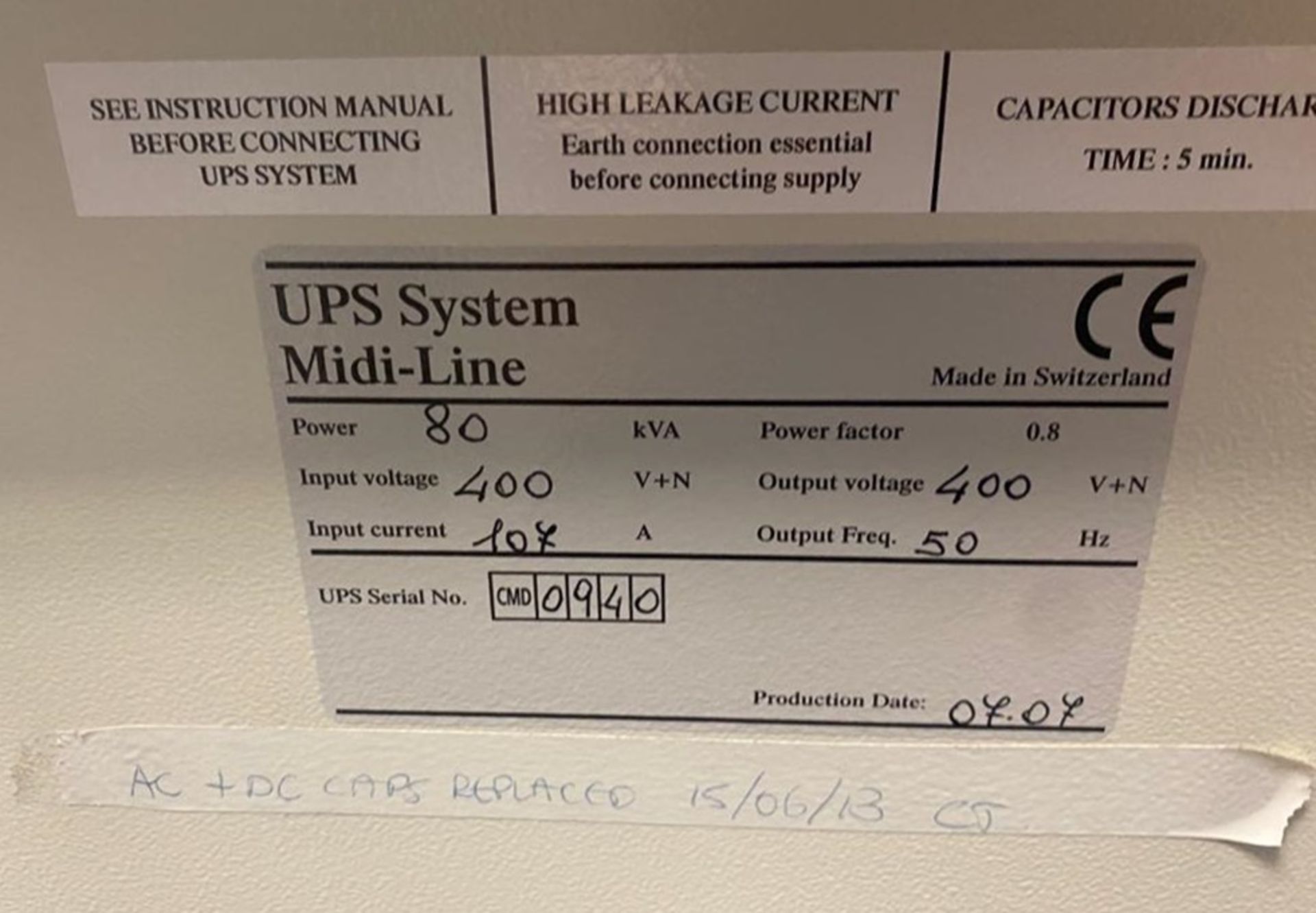 1 x PowerWave 5000 Midi Series 80kva UPS - By Uninterruptible Power Supplies Ltd - 400v Input/Output - Image 5 of 11