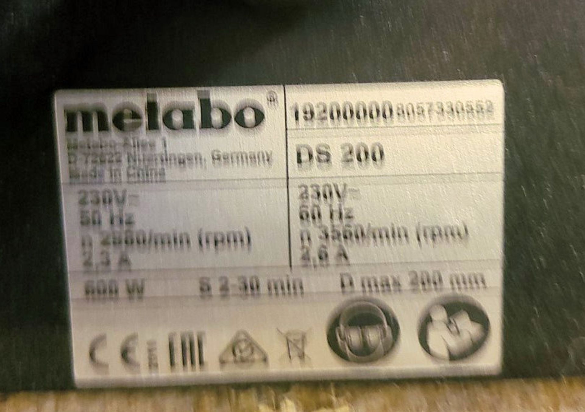 1 x Metabo Ds200 Bench Grinder - Ref: - CL846 - Location: Oxford OX2This lot is from a recently - Image 2 of 2