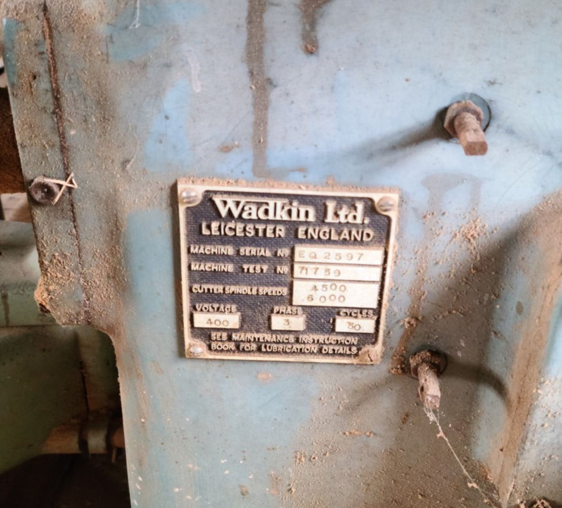 1 x Wadkin 3 Phase Eq2597 Spindle Moulder - Ref: CNT232 - CL846 - Location: Oxford OX2 - Image 25 of 25