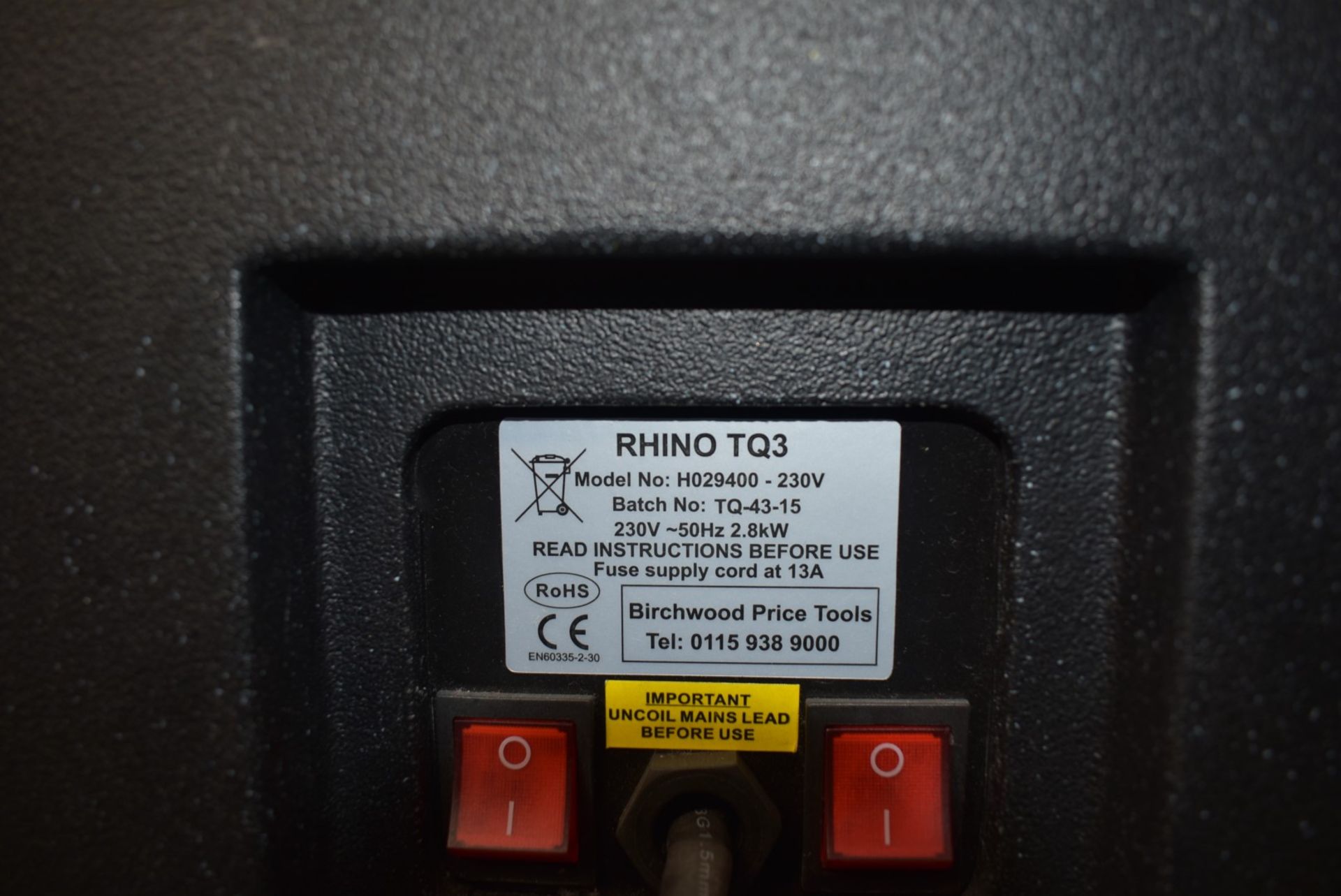 1 x RHINO TQ3 Industrial Infrared Heater 2.8kW 230V - Original RRP £199.00 - Ref: DS7571 ALT - CL011 - Image 2 of 4
