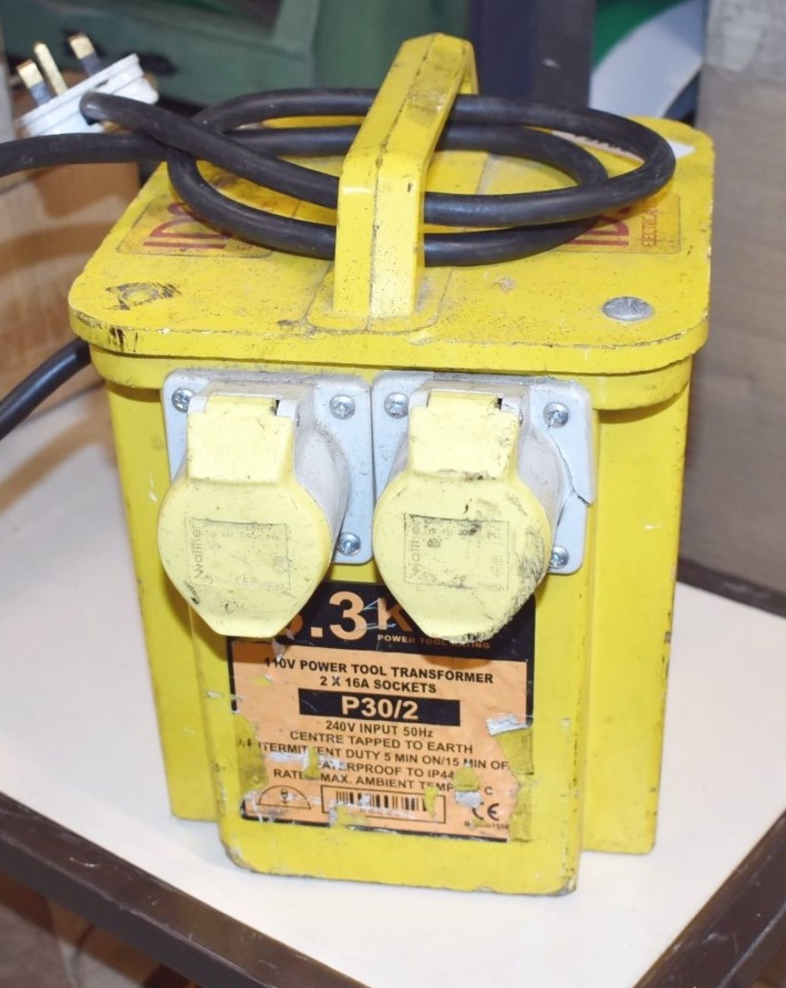 1 x Site Transformer For 110v Tools and Lighting - 3.3kva - 2 x 16A Sockets - 240v to 110v