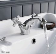 1 x CASSELLIE 'Time' Traditional Mono Basin Mixer Tap In Chrome - Includes Pop-Up Waste- Ref: