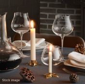 5 x GEORG JENSEN 'Sky' Crystal White Wine Glass - Ref: 6864831/HAS2157/WH2-C5/02-23-1 - CL987 -
