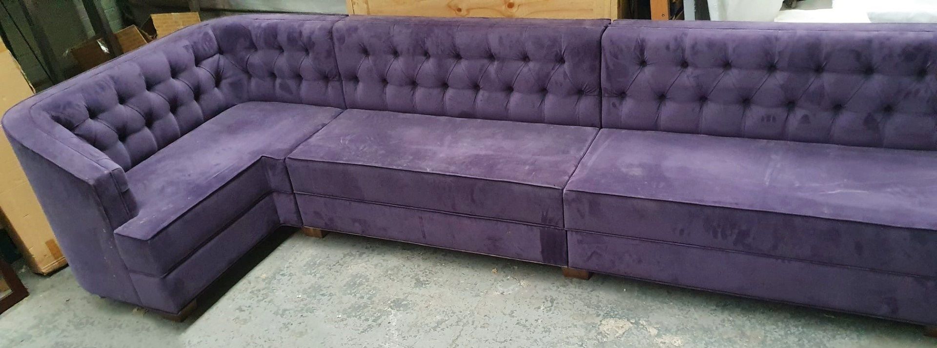 5.2-Metres Of Commercial Sofa Seating, Upholstered In A Premium Purple Fabric - Ref: G/IT - CL815 - Image 3 of 6