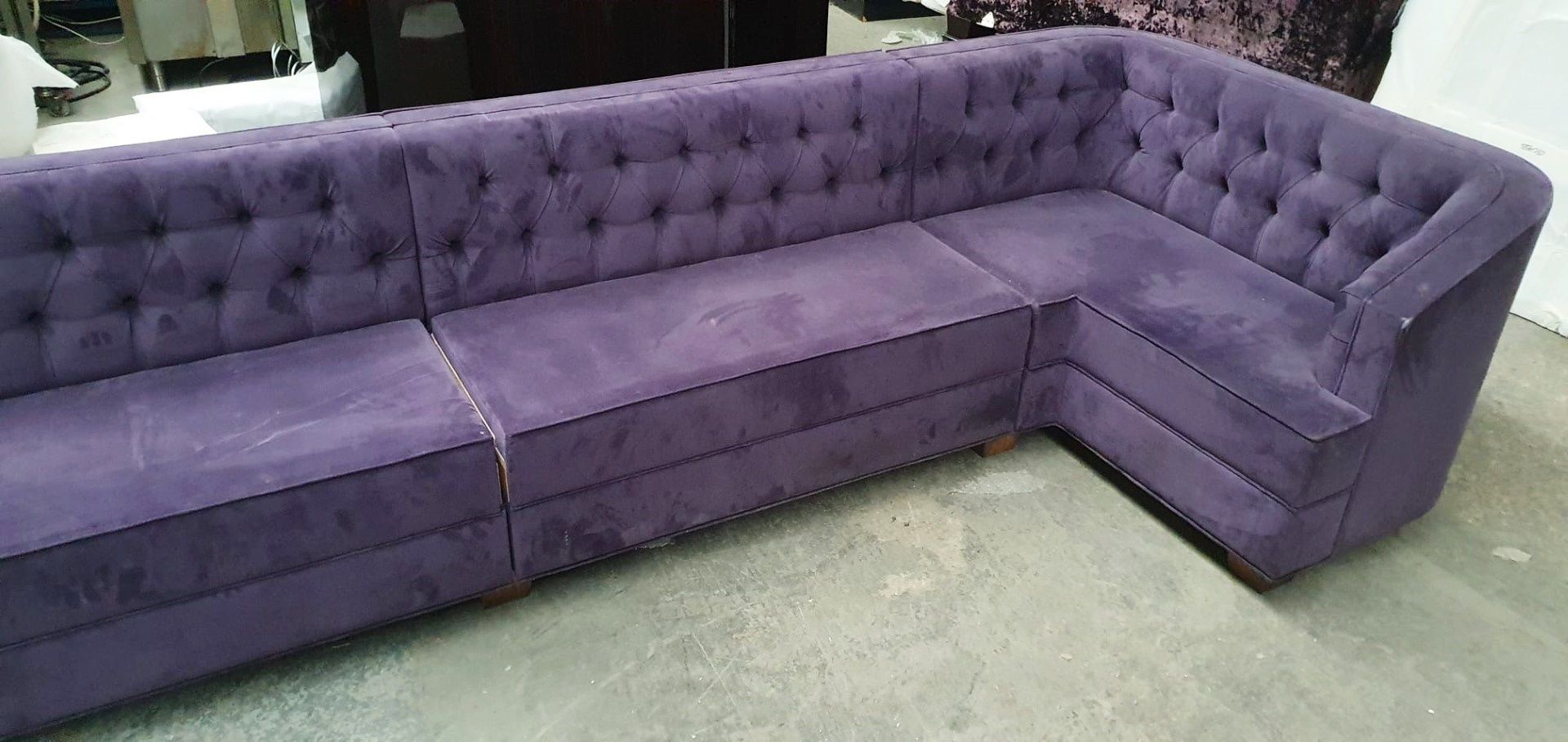 5.2-Metres Of Commercial Sofa Seating, Upholstered In A Premium Purple Fabric - Ref: G/IT - CL815 - Image 2 of 6