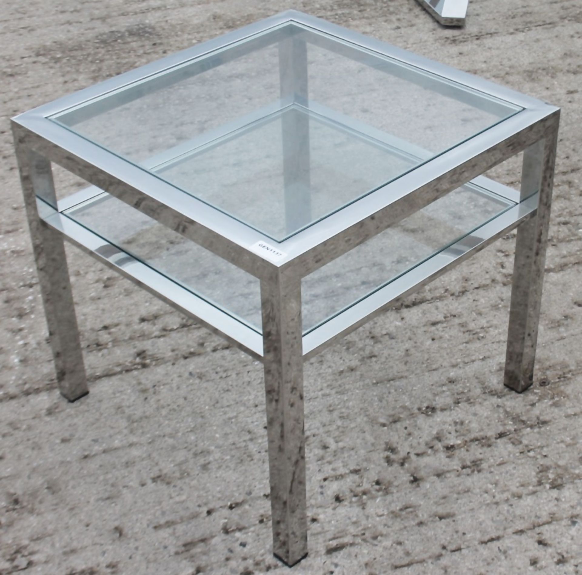 1 x Glass And Chrome Square Side Table - Original Price £200.00 - Image 3 of 3
