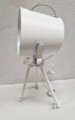 1 x Tripod Floor Lamp In White With Extendable Legs And Steel Handle
