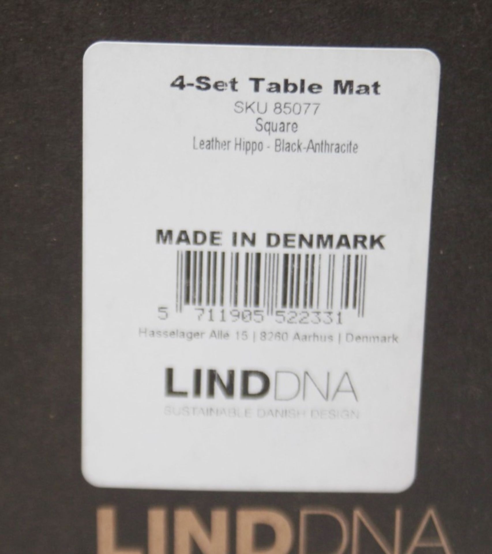 Set of 4 x LIND DNA 'Hippo' Leather Square Placemats Table Mats, In Black - Original Price £72.95 - Image 5 of 9