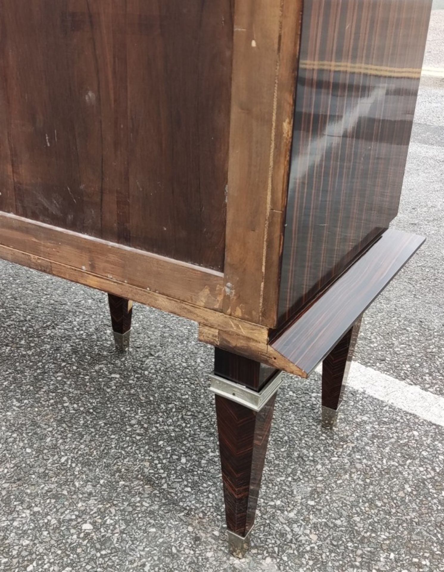 1 x MAURICE RINCK-Inspired Art Deco Four Door Sideboard With 6 Silver Embellished Feet - Image 9 of 13