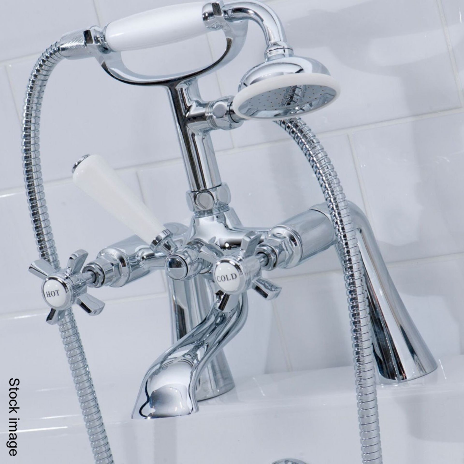 1 x CASSELLIE 'Time' Traditional Bath Mixer Tap With Shower Hose - Ref: TIM002 - New & Boxed Stock - - Image 2 of 2