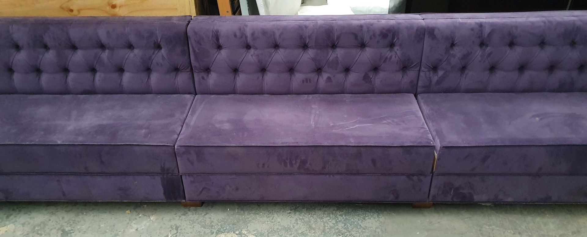 5.2-Metres Of Commercial Sofa Seating, Upholstered In A Premium Purple Fabric - Ref: G/IT - CL815 - Image 4 of 6