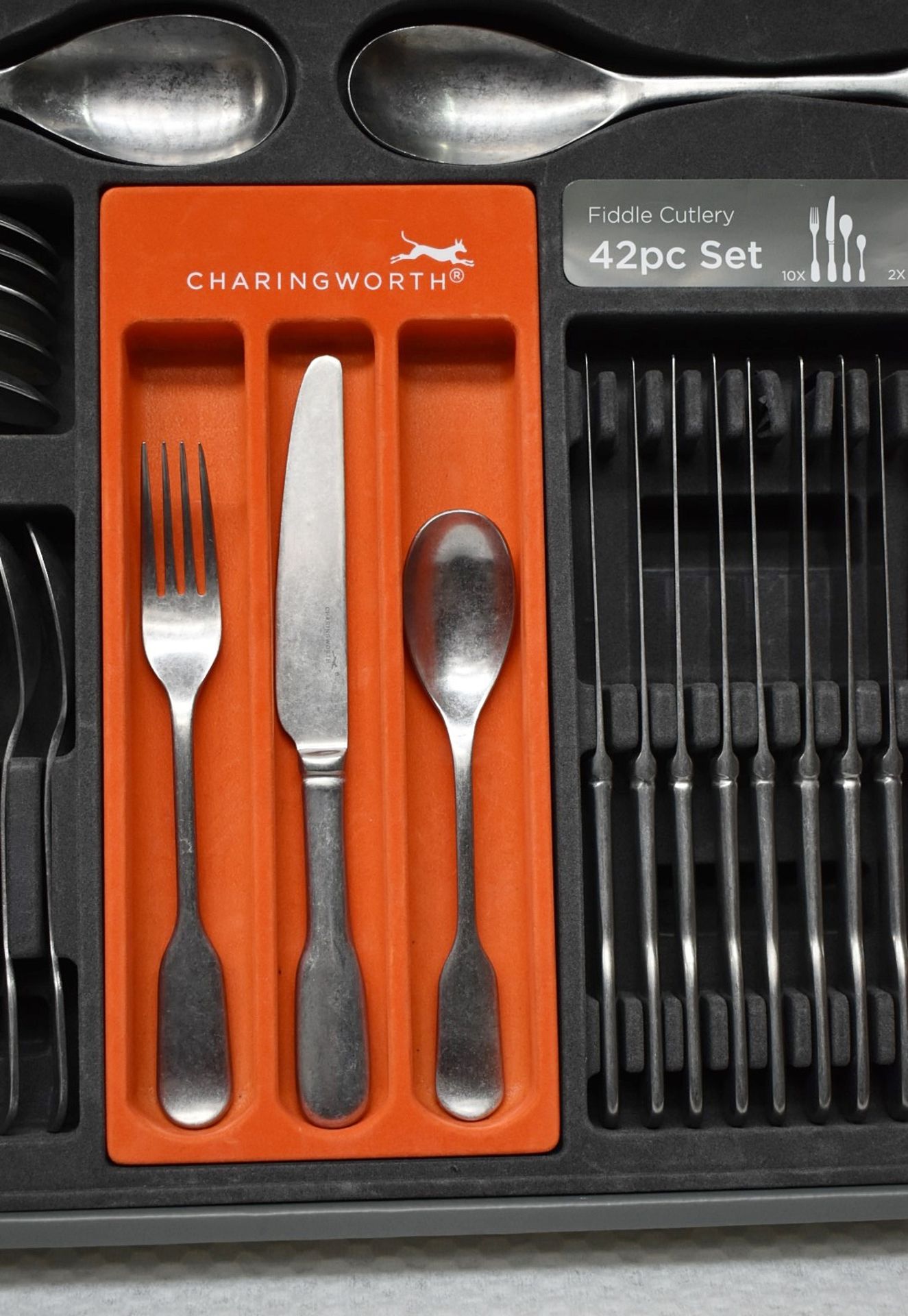 1 x CHARINGWORTH 'Fiddle' Luxury Vintage-style 42-Piece Cutlery Set - Original Price £370.00 - Boxed - Image 4 of 11