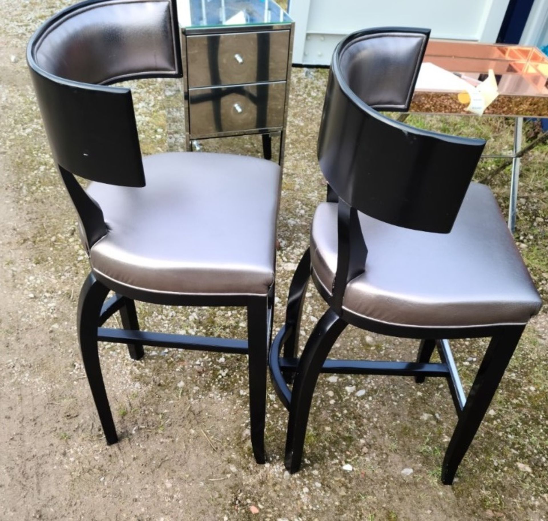 1 x Bentwood Chairs Inspired by Werner West In Dark Wood With Purple Metallic Covering 120cm - Image 4 of 7