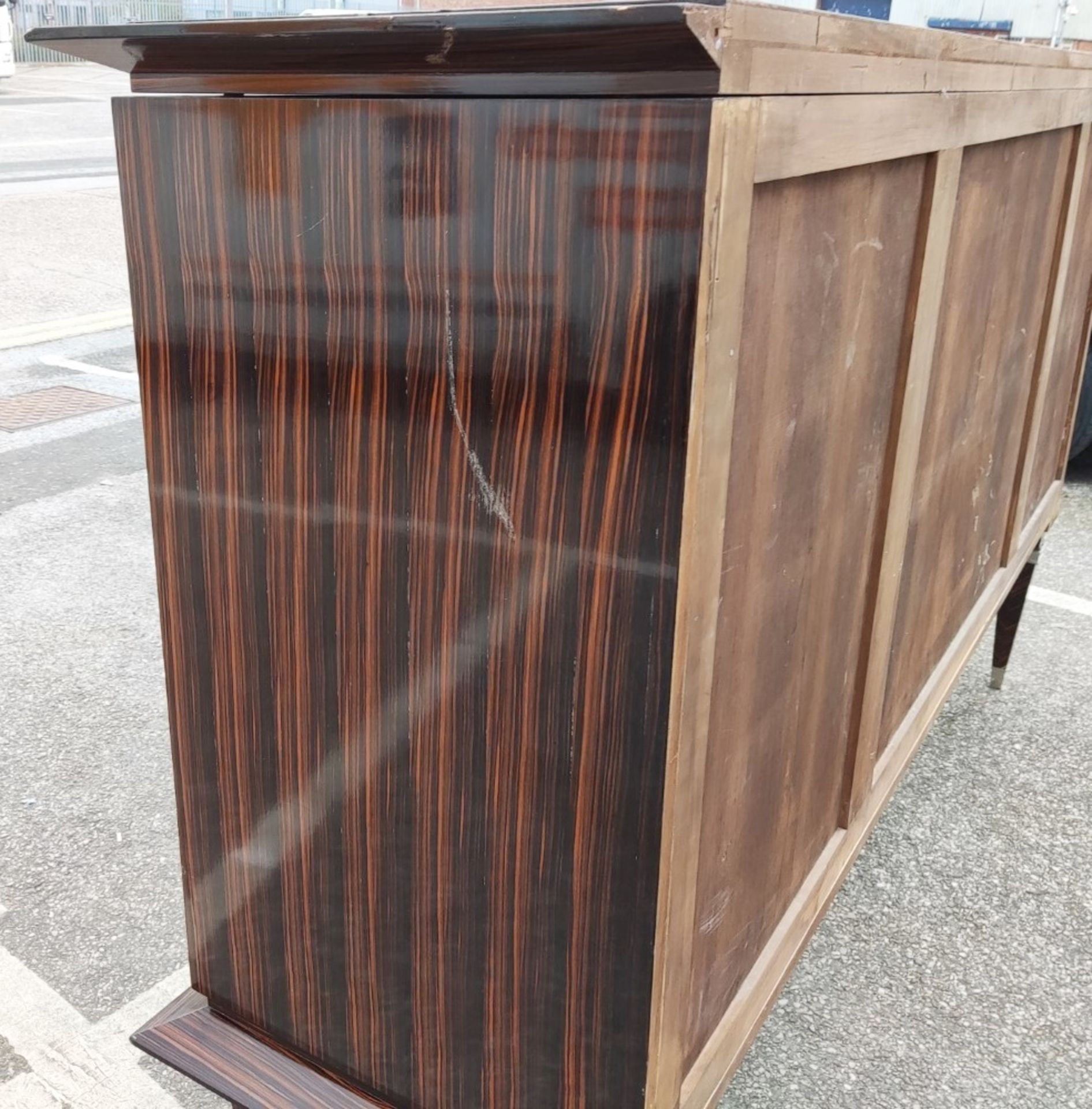 1 x MAURICE RINCK-Inspired Art Deco Four Door Sideboard With 6 Silver Embellished Feet - Image 8 of 13