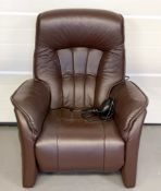 1 x HIMOLLA Premium Dual-Motor Reclining Chair Upholstered In Brown Leather - NO VAT ON THE HAMMER -