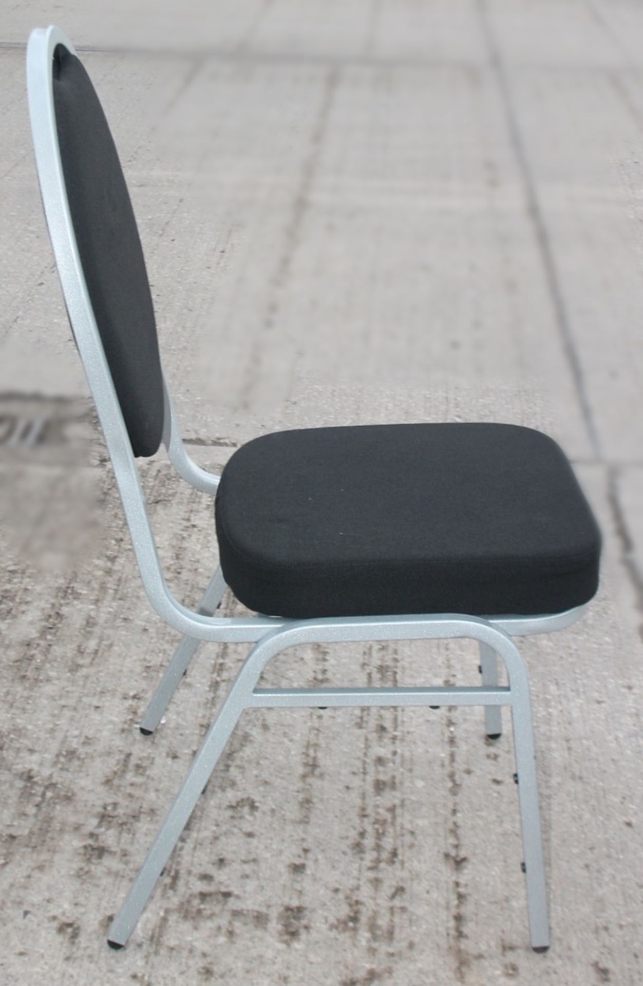 7 x Chairs In Silver With Black Cushions - Recently Relocated From An Exclusive Property - Ref: - Image 6 of 6