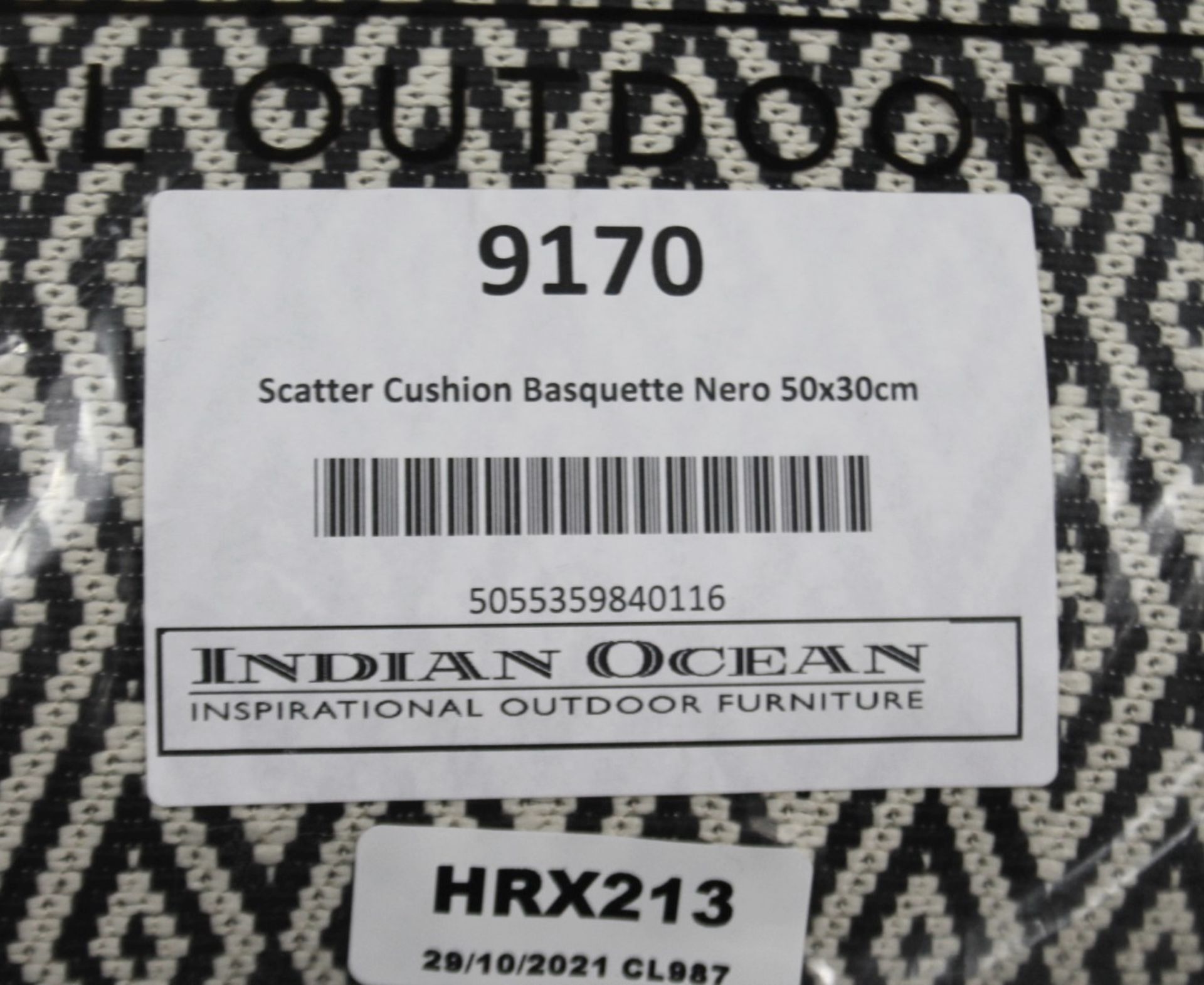 1 x INDIAN OCEAN 'Basquette Nero' Luxury Outdoor Scatter Cushion (50cm x 30cm) - Original £150. - Image 3 of 3