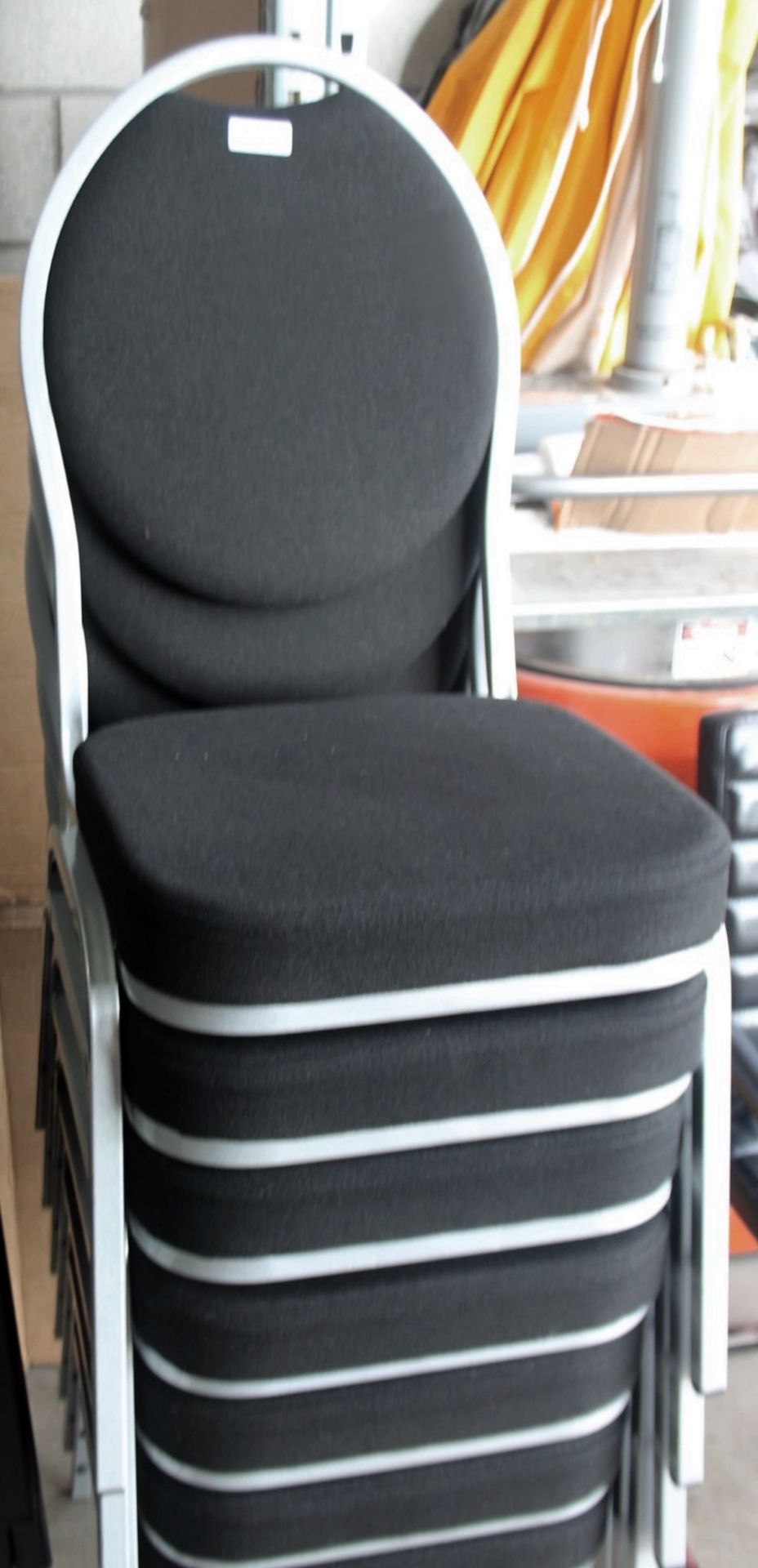 7 x Chairs In Silver With Black Cushions - Recently Relocated From An Exclusive Property - Ref: - Image 3 of 6
