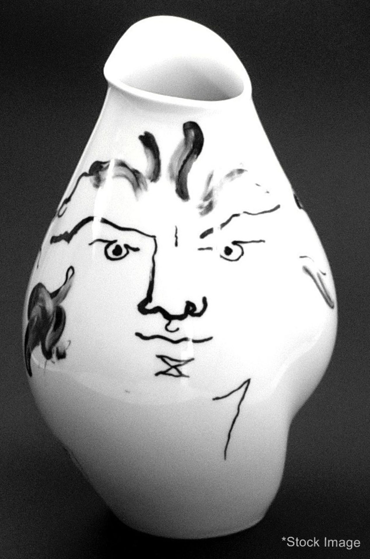 1 x JEAN COCTEAU / ROSENTHAL 'Tetes Face' Sculptural Glazed Porcelain Art Vase, 22cm - Circa 1970 - Image 10 of 10