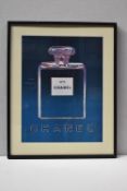 1 x 'Chanel No .5' The Iconic Coco Chanel Bottle Dark Blue & Violet Captured By Andy Warhol Print