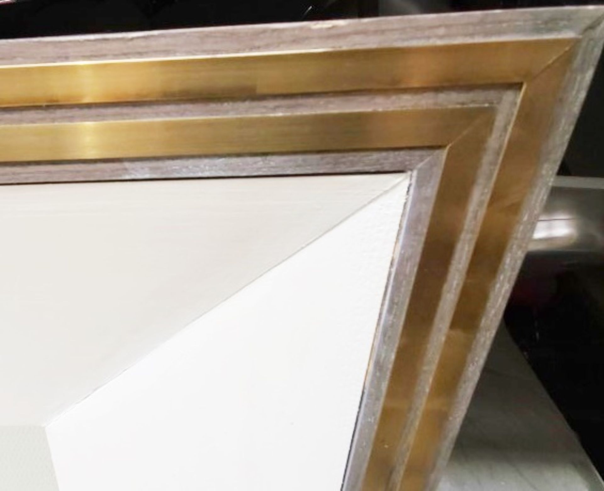 1 x Bespoke Bronze And 'Ash' Wood Mirror Surrounded By A Bevelled Off White Wood Frame 220x134cm - Image 3 of 8