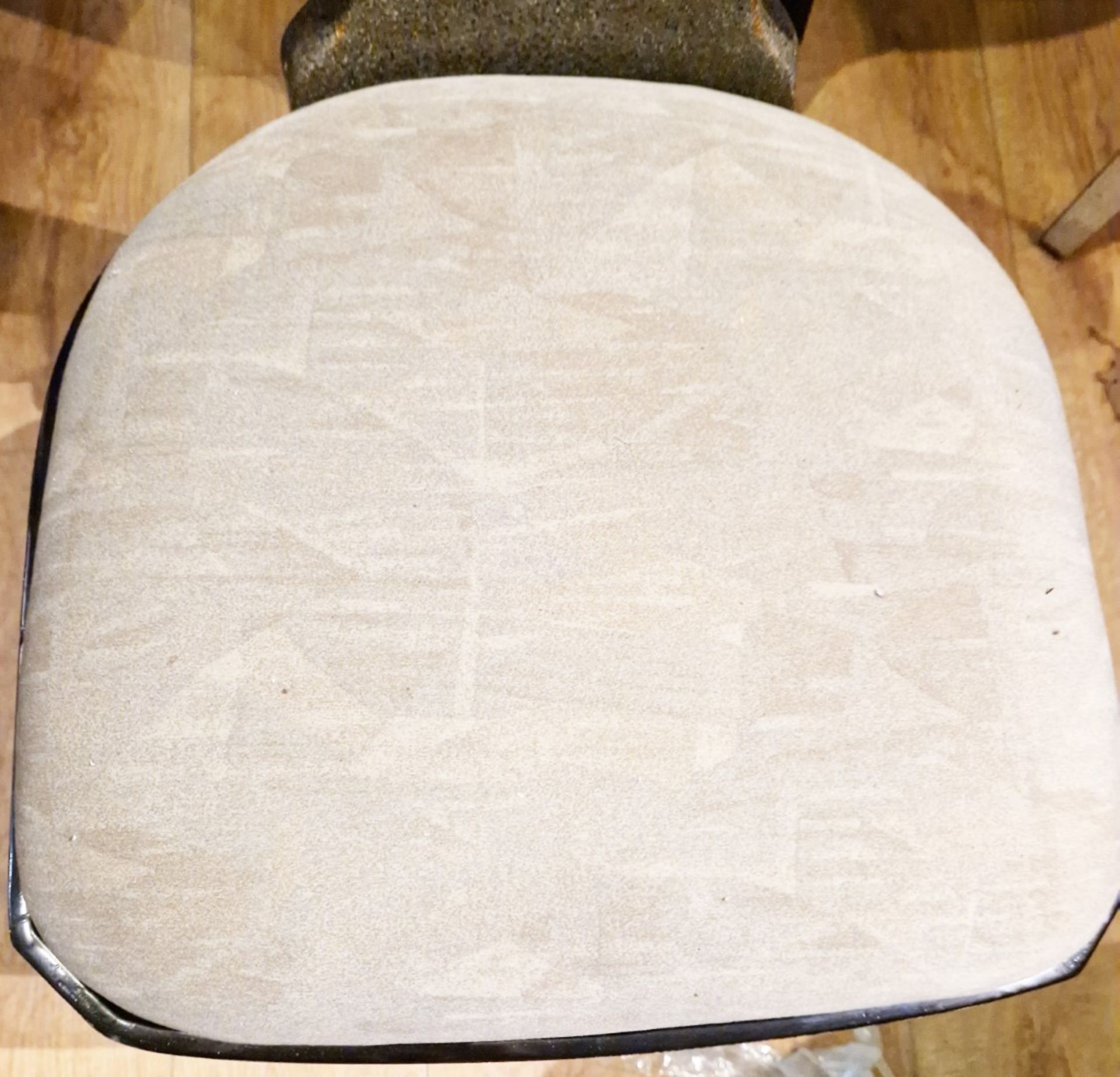 Set Of 2 x Bespoke Cracked Floral Tiled Dining Chairs, Leather Cushions With Silver Detail - Image 3 of 9