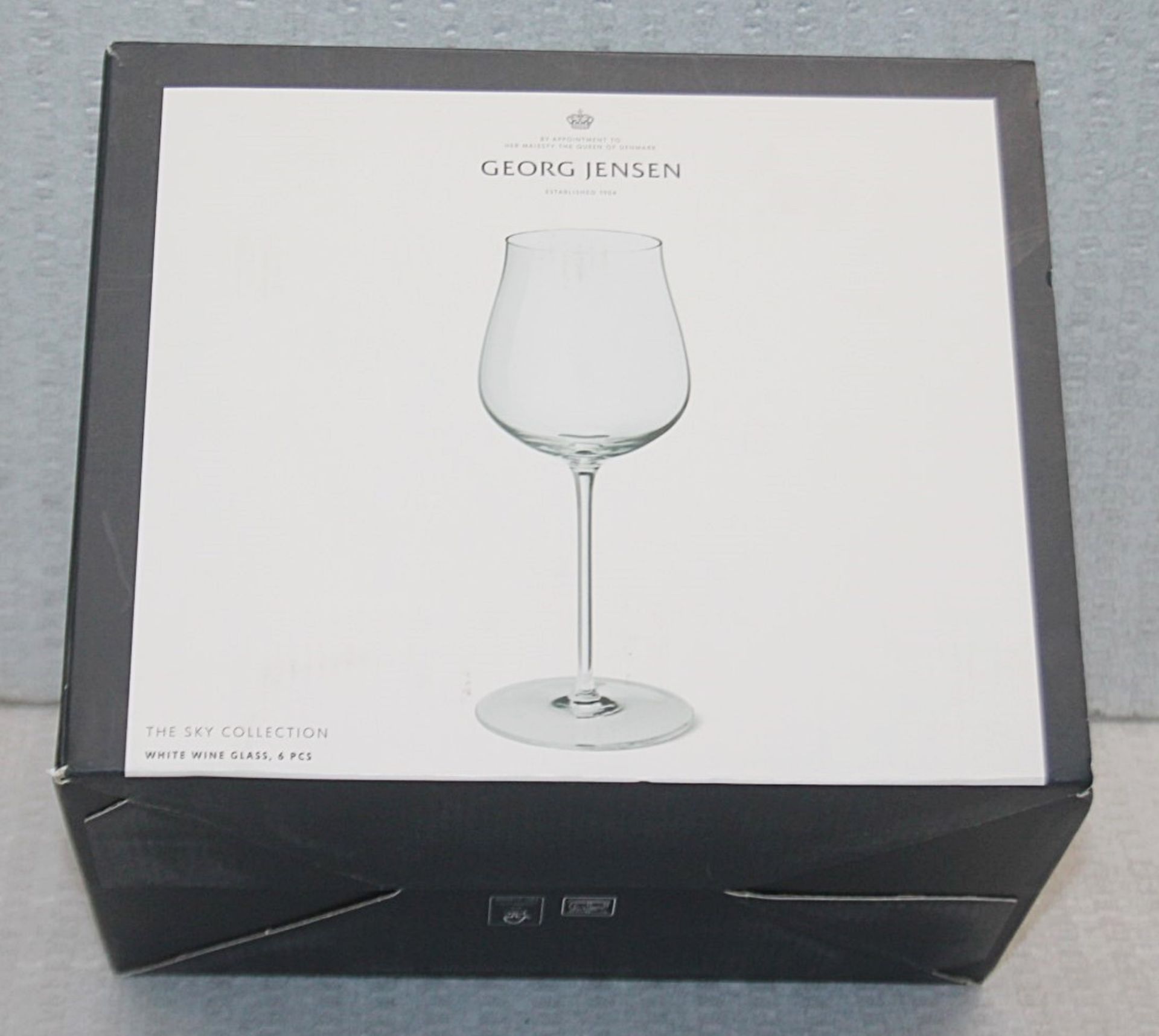 5 x GEORG JENSEN 'Sky' Crystal White Wine Glass - Ref: 6864831/HAS2157/WH2-C5/02-23-1 - CL987 - - Image 2 of 8