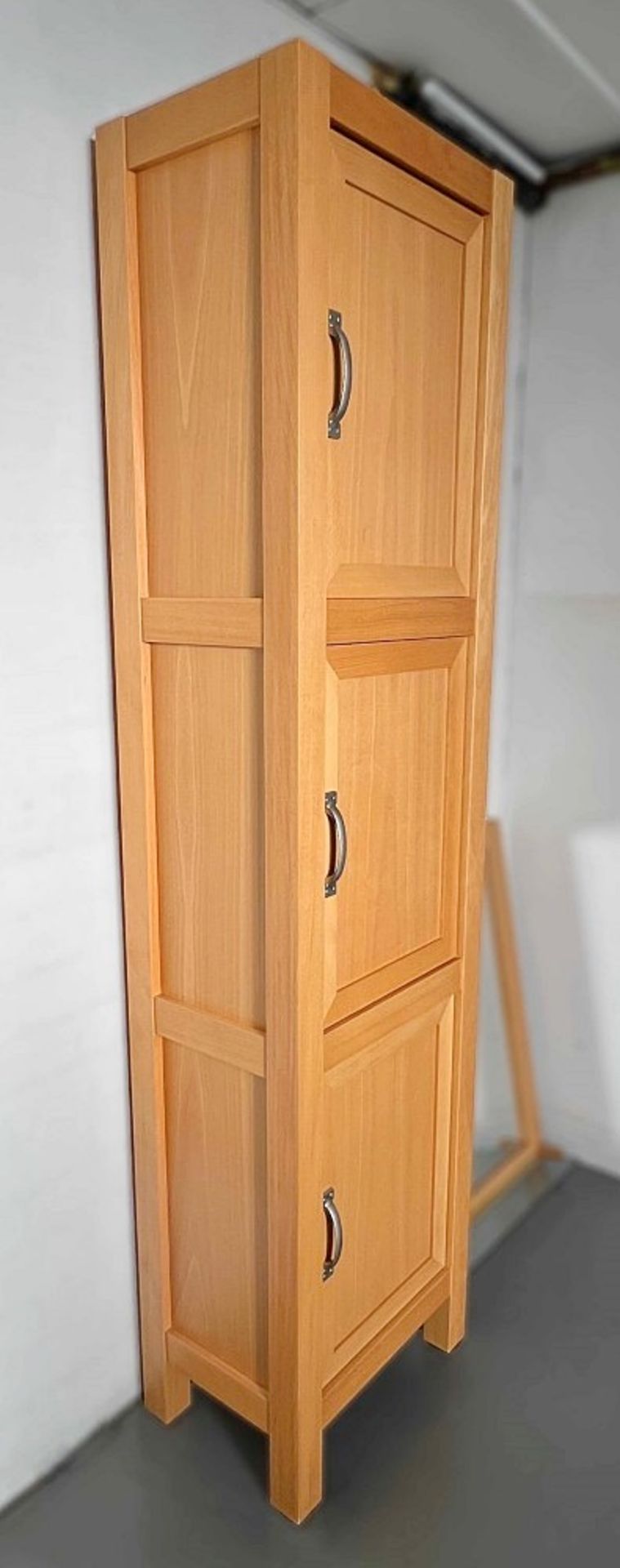 1 x VILLEROY & BOCH 3-Door Tallboy Bathroom Storage Cabinet With Matching Mirror - NO VAT ON THE - Image 4 of 5