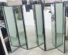 1 x Elegant Freestanding 6-Panel Folding Mirror / Screen - From A Multi-million Pound Estate