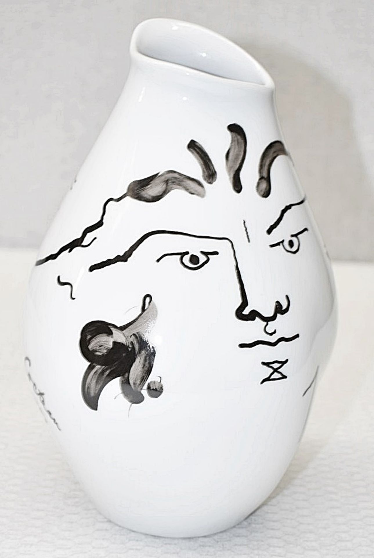 1 x JEAN COCTEAU / ROSENTHAL 'Tetes Face' Sculptural Glazed Porcelain Art Vase, 24cm - Circa 1970 - Image 2 of 9