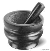 1 x COLE & MASON Granite Pestle & Mortar 18cm, Black - Unused Boxed Stock - Ref: 3310048/HAS2103/