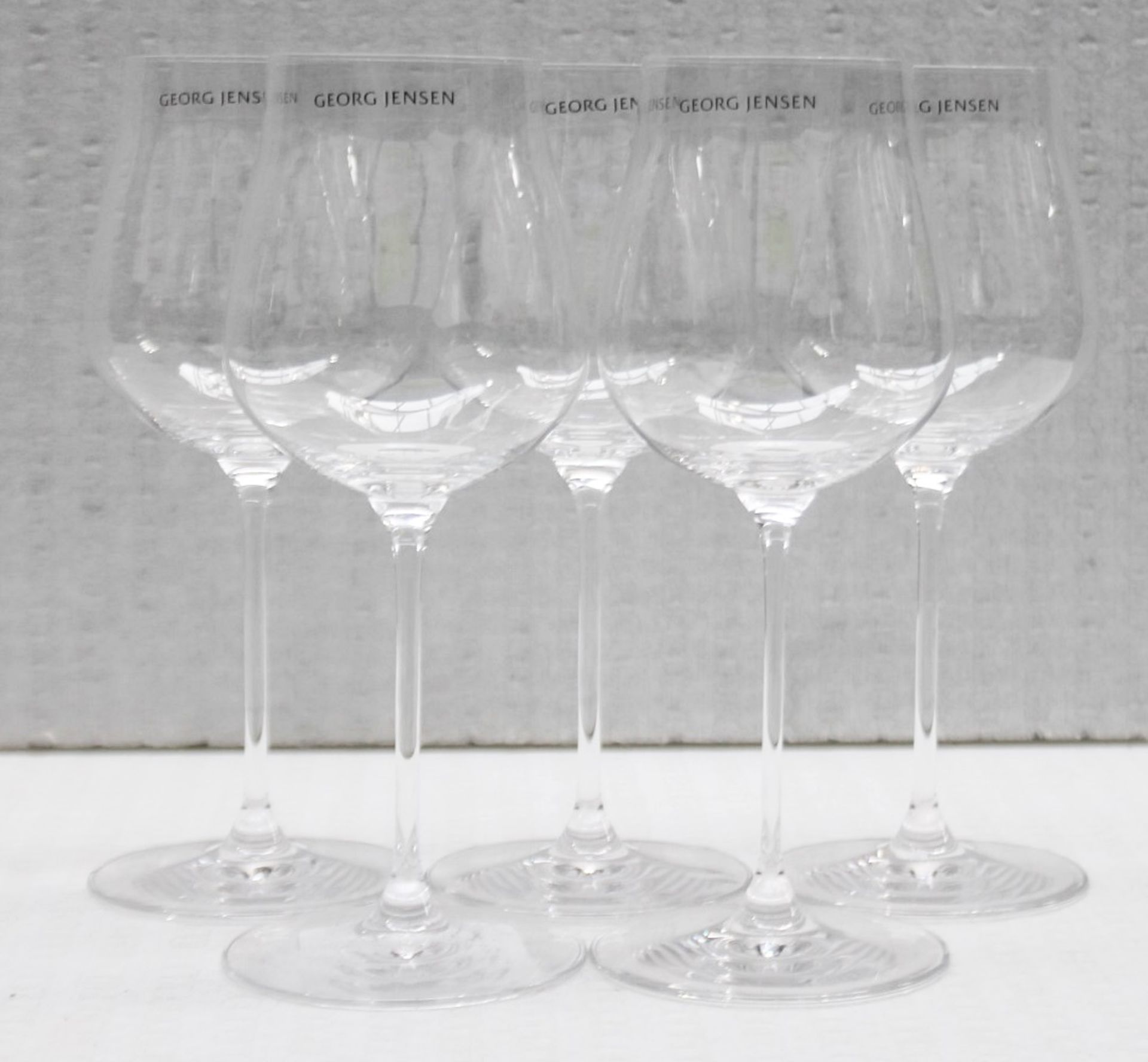 5 x GEORG JENSEN 'Sky' Crystal White Wine Glass - Ref: 6864831/HAS2157/WH2-C5/02-23-1 - CL987 - - Image 4 of 8