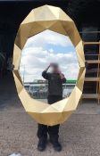 1 x Large 1.5-Metre 'Precious' Opulent Designer Wall Mirror, Decorated In Gold Leaf - RRP £1,050