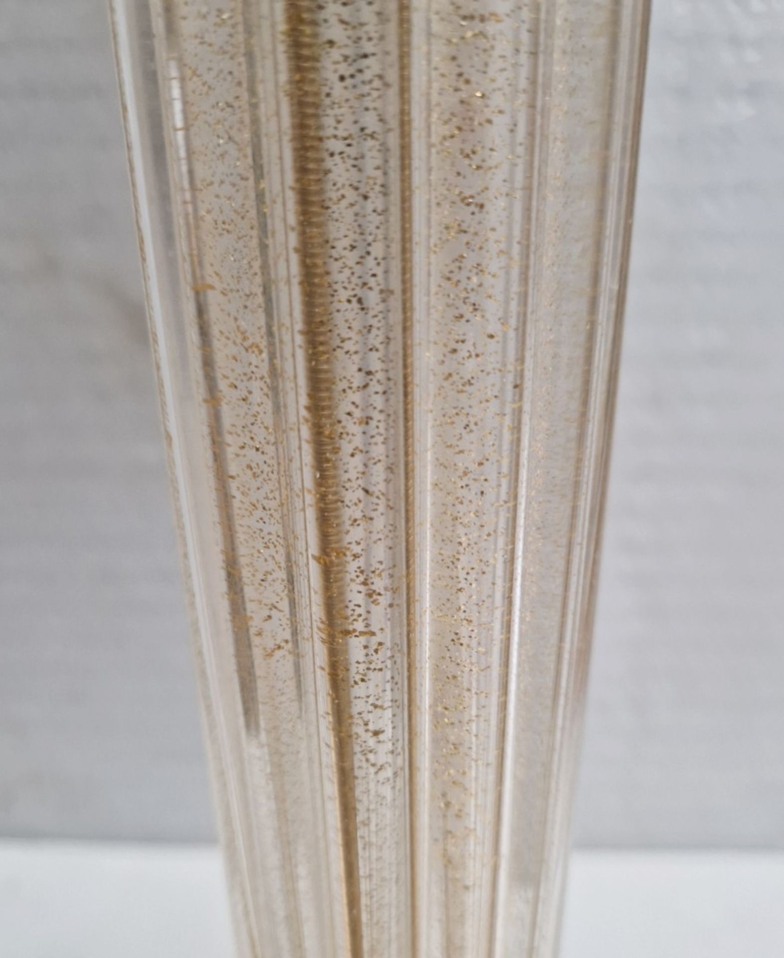 Set Of 2 x Mid-Century Classic Blown Murano Glass Table Lamp With Gold Flecks & Metallic Shades - Image 9 of 11