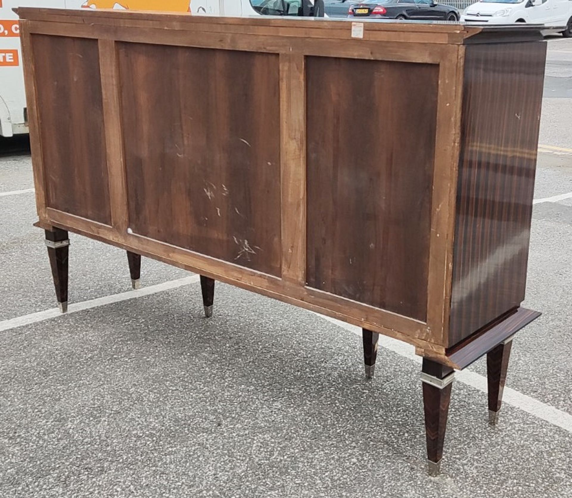 1 x MAURICE RINCK-Inspired Art Deco Four Door Sideboard With 6 Silver Embellished Feet - Image 2 of 13