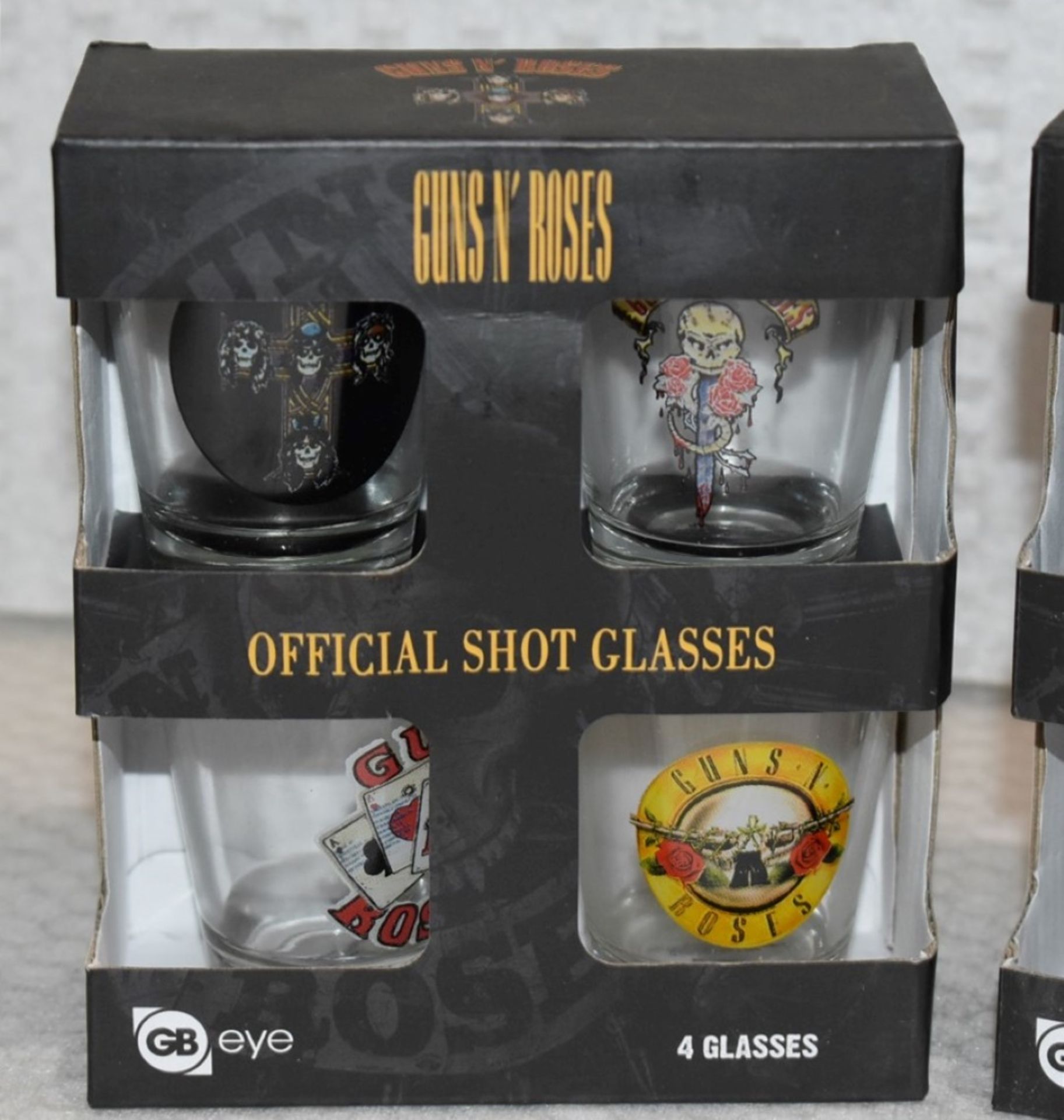 2 x Sets of Official Guns n Roses Shot Glass Gift Packs - Each Pack Contains 4 x 1oz Shot Glasses - - Image 2 of 5