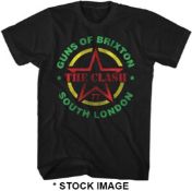 1 x THE CLASH Guns Of Brixton Logo Short Sleeve Men's T-Shirt by Tultek- Size: Medium - Colour: