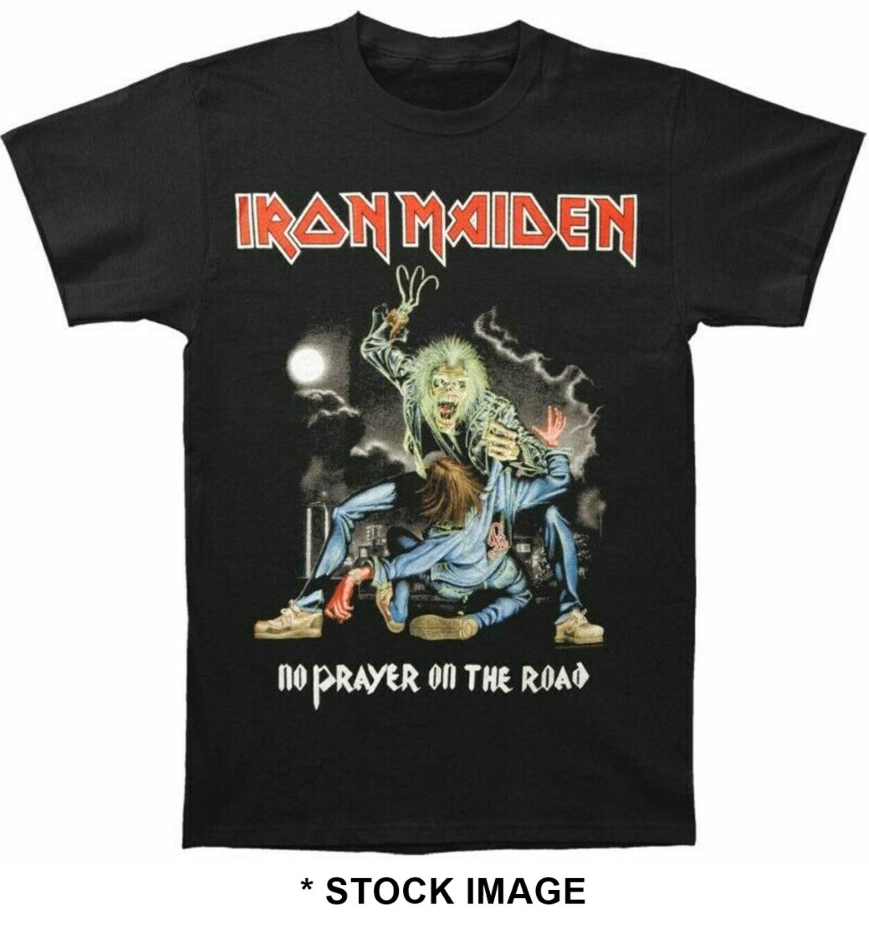 1 x IRON MAIDEN No Prayer on the Road Short Sleeve Men's T-Shirt by Gildan - Size: Medium - Colour: