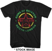 1 x THE CLASH Guns Of Brixton Logo Short Sleeve Men's T-Shirt by Tultek- Size: Large - Colour: