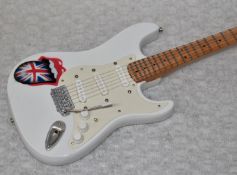 1 x Miniature Hand Made Guitar - Rolling Stones Fender Stratocaster - New & Unused - RRP £35 -