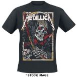 1 x METALLICA Death Reaper Logo Short Sleeve Men's T-Shirt by Gildan - Size: Extra Large - Colour: