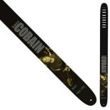 1 x Leather Guitar Strap by Perri's - Features KURT COBAIN - Officially Licensed Merchandise -